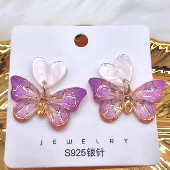 925 posts BUTTERFLY dangle earrings - Picture 10 of 13